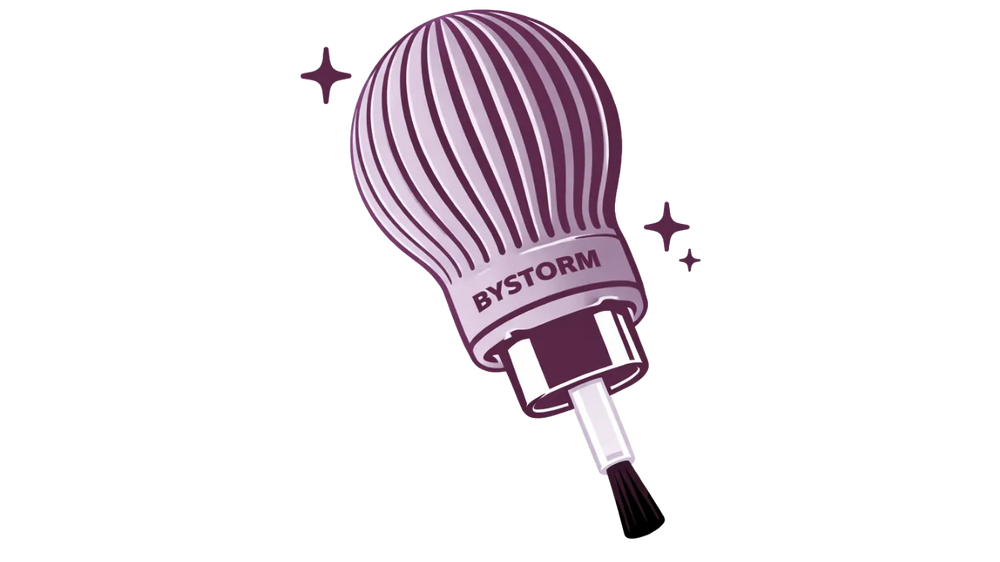 Betty is a pink ball-shaped accessible makeup tool attached to nail polish.