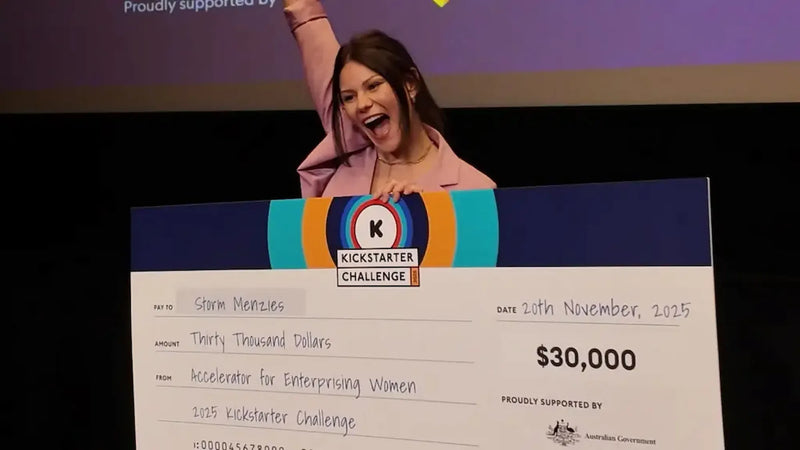 Storm Menzies, founder of ByStorm Beauty, wins Kickstarter Challenge.