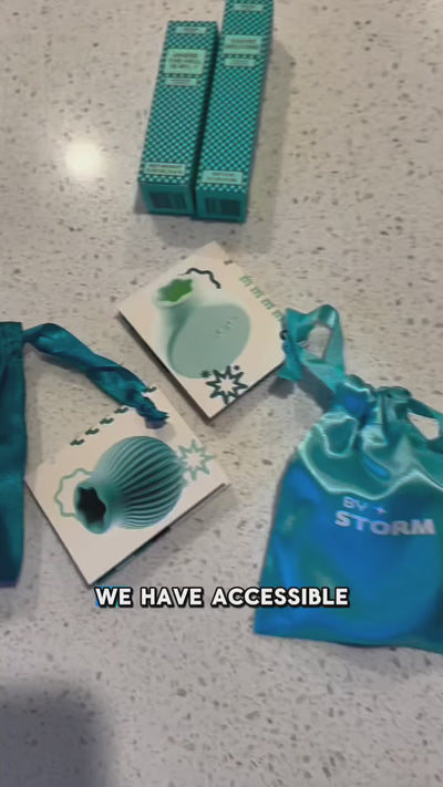 A video product review of ByStorm Beauty Betty and Margie being tested on different makeup like lipstick and mascara wand.